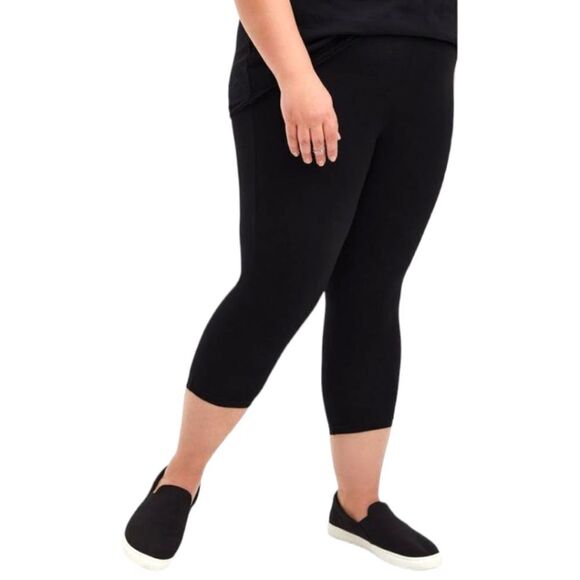 NWOT TORRID Plus Size Black Premium Signature Waist Capri's 4X - Picture 3 of 14